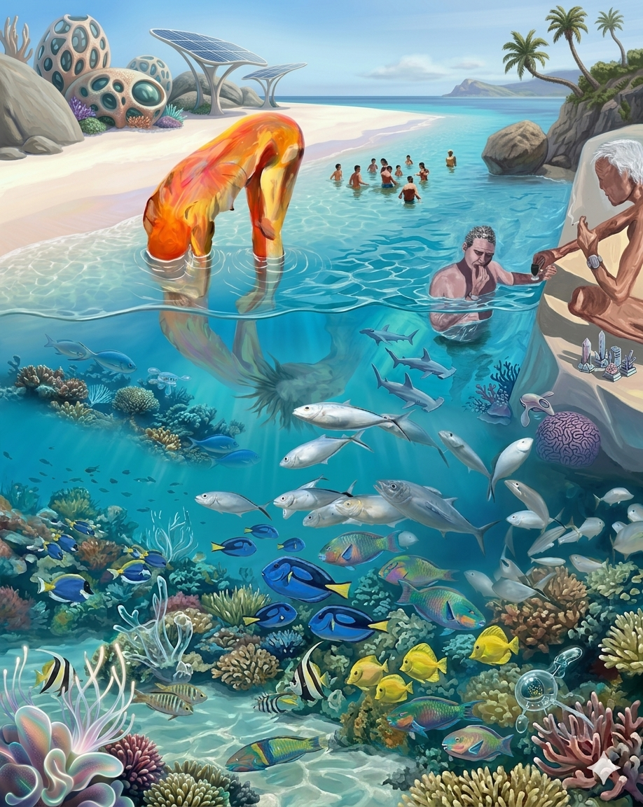 AI imagined deep ocean — coexistence