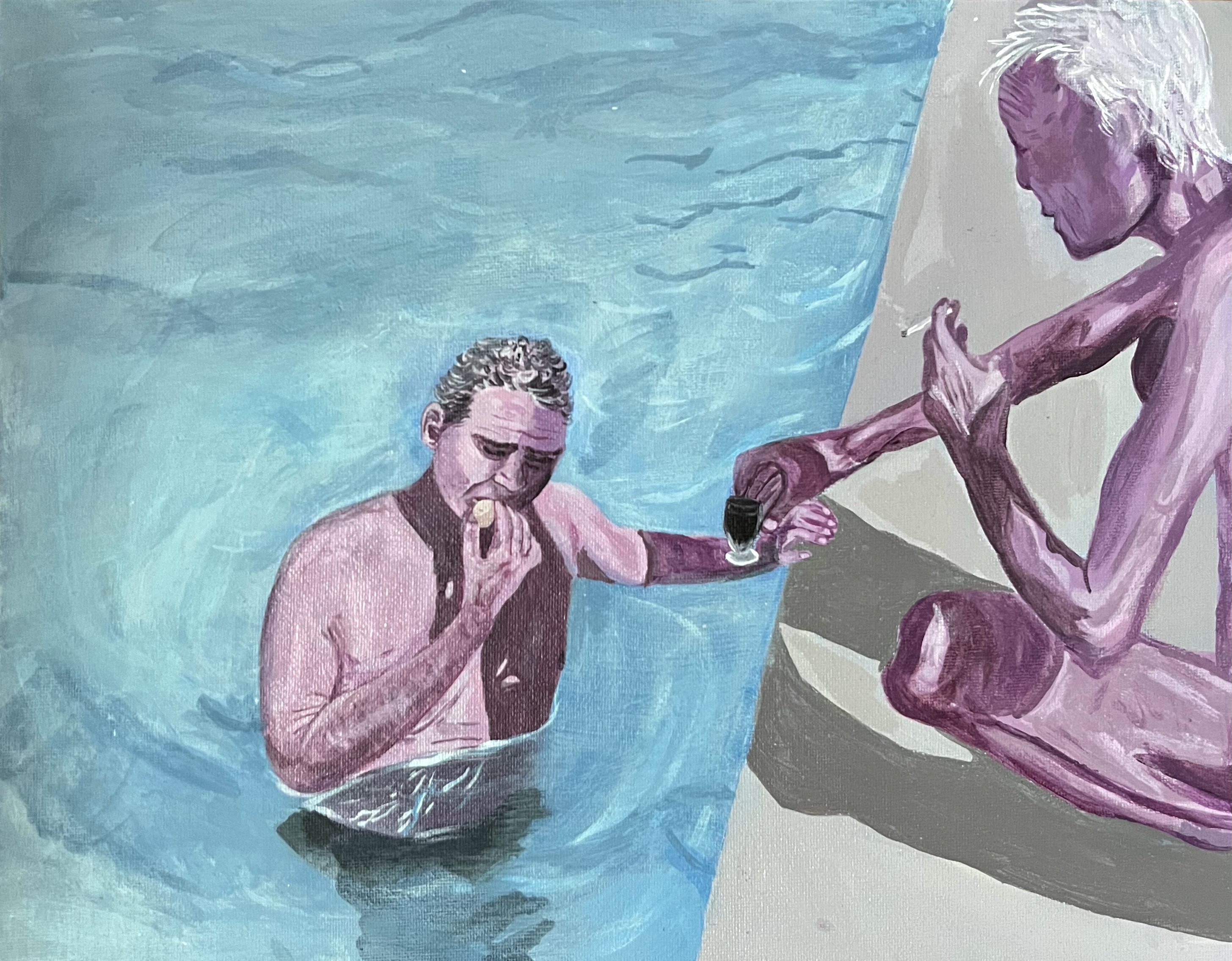 Poolside — original painting